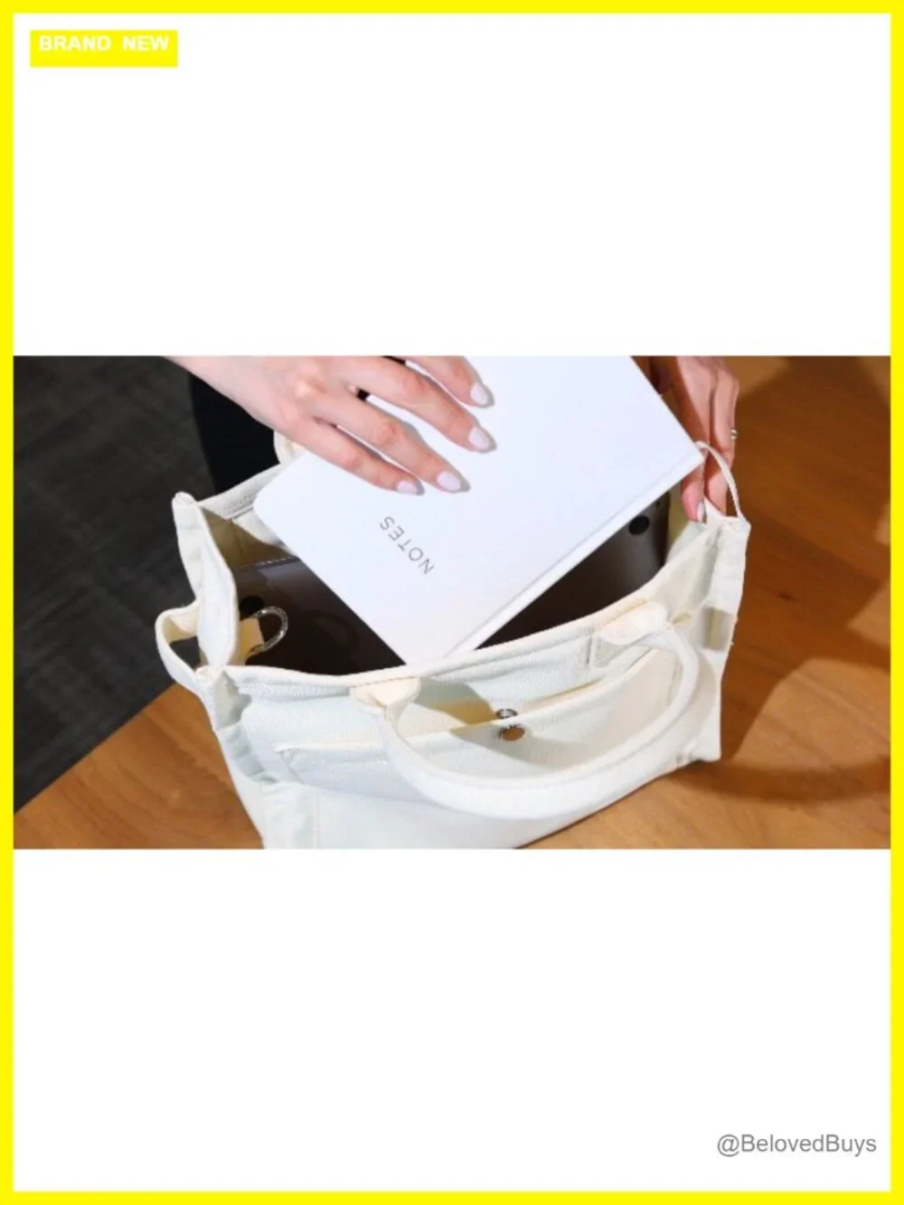 Heavy-Duty Canvas Tote Bag with Adjustable Crossbody Strap, 9 Pockets